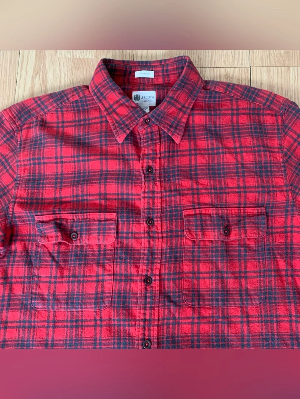 2 J.Crew Shirtings Tailored Fit Buffalo Plaid Flannel Shirts Y2K Western Country